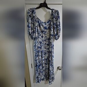 Jessica Simpson Blue and White Dress